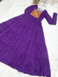 Load image into Gallery viewer, Purple Elegant Heavy Fox Georgette Laheriya Anarkali Gown with Gamthi Work ClothsVilla