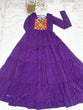 Load image into Gallery viewer, Purple Elegant Heavy Fox Georgette Laheriya Anarkali Gown with Gamthi Work ClothsVilla