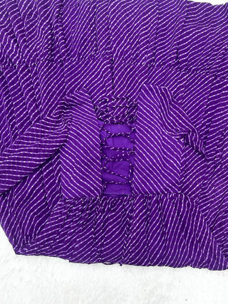 Purple Elegant Heavy Fox Georgette Laheriya Anarkali Gown with Gamthi Work ClothsVilla