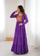 Load image into Gallery viewer, Purple Elegant Heavy Fox Georgette Laheriya Anarkali Gown with Gamthi Work ClothsVilla