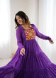 Load image into Gallery viewer, Purple Elegant Heavy Fox Georgette Laheriya Anarkali Gown with Gamthi Work ClothsVilla