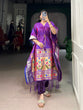 Load image into Gallery viewer, Purple Elegant Jacquard Paithani Kaftan with Zari Weaving Work ClothsVilla