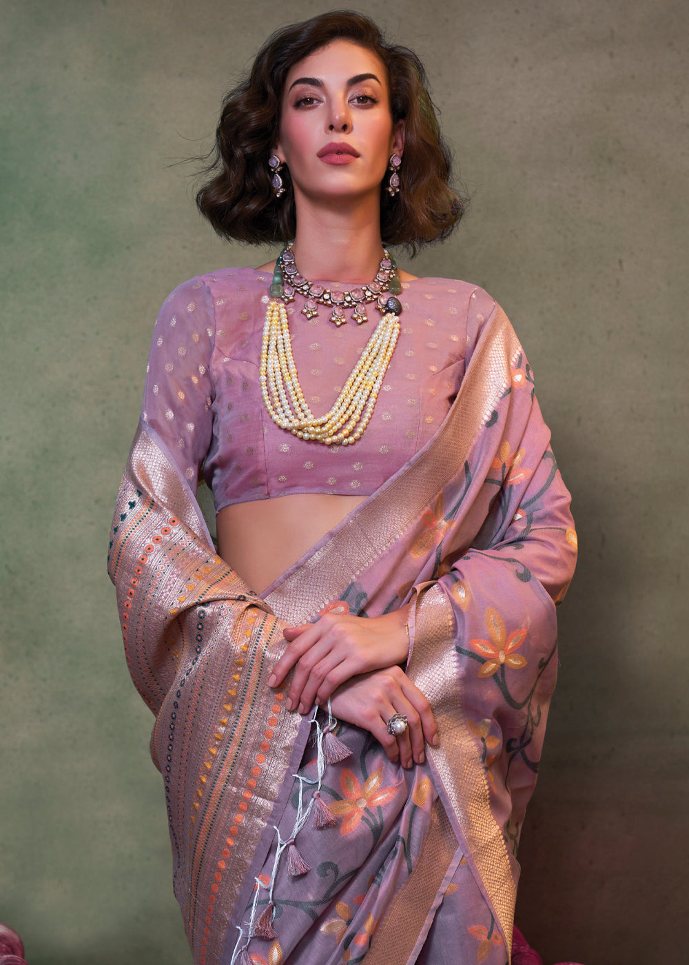 Purple Elegant Jamdani Modal Cotton Silk Saree – Timeless Weave with Intricate Motifs ClothsVilla