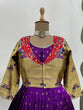 Load image into Gallery viewer, Purple Elegant Jequrd Silk Gown with Koti ClothsVilla