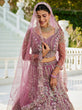 Load image into Gallery viewer, Purple Elegant Multi-Color Sequin Embroidered Net Lehenga Choli Dupatta ClothsVilla
