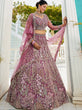 Load image into Gallery viewer, Purple Elegant Multi-Color Sequin Embroidered Net Lehenga Choli Dupatta ClothsVilla