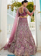 Load image into Gallery viewer, Purple Elegant Multi-Color Sequin Embroidered Net Lehenga Choli Dupatta ClothsVilla