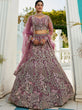 Load image into Gallery viewer, Purple Elegant Multi-Color Sequin Embroidered Net Lehenga Choli Dupatta ClothsVilla