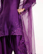 Load image into Gallery viewer, Purple Elegant Natural Crepe Farshi Salwar Set with Bead &amp; Thread Work and Butterfly Net Dupatta ClothsVilla