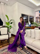 Load image into Gallery viewer, Purple Elegant Natural Crepe Farshi Salwar Set with Bead &amp; Thread Work and Butterfly Net Dupatta ClothsVilla