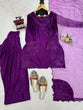 Load image into Gallery viewer, Purple Elegant Natural Crepe Farshi Salwar Set with Bead &amp; Thread Work and Butterfly Net Dupatta ClothsVilla