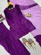 Load image into Gallery viewer, Purple Elegant Natural Crepe Farshi Salwar Set with Bead &amp; Thread Work and Butterfly Net Dupatta ClothsVilla