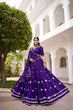 Load image into Gallery viewer, Purple Elegant Pure Chanderi Bandhej Print Lehenga Set with Blouse &amp; Dupatta – Stitched with Canvas and Lace Detailing ClothsVilla