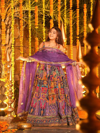 Purple Elegant Pure Embroidered Gown Set ClothsVilla