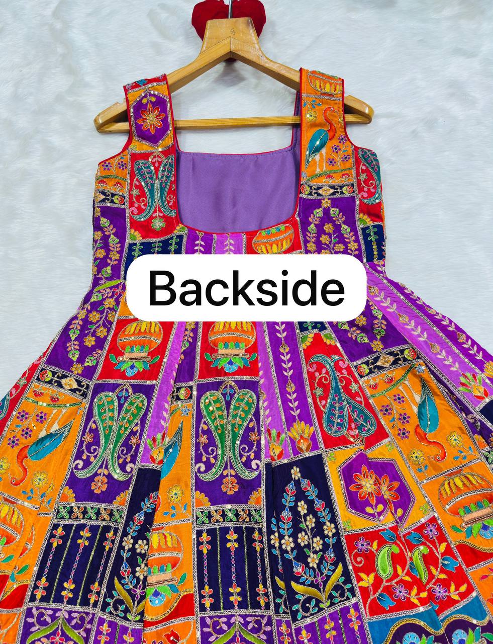 Purple Elegant Pure Embroidered Gown Set ClothsVilla