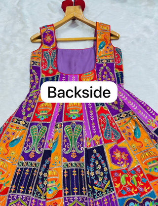 Purple Elegant Pure Embroidered Gown Set ClothsVilla