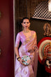 Load image into Gallery viewer, Purple Elegant Pure Satin Handloom Saree with Unstitched Blouse Piece Clothsvilla