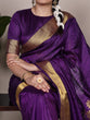 Load image into Gallery viewer, Purple Elegant Raw Silk Saree with Zari Weaving Work ClothsVilla