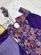 Load image into Gallery viewer, Purple Elegant Roman Silk Chanderi Kediya Kurta Set with Dupatta &amp; Palazzo ClothsVilla