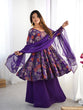 Load image into Gallery viewer, Purple Elegant Roman Silk Chanderi Kediya Kurta Set with Dupatta &amp; Palazzo ClothsVilla