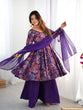 Load image into Gallery viewer, Purple Elegant Roman Silk Chanderi Kediya Kurta Set with Dupatta &amp; Palazzo ClothsVilla