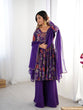 Load image into Gallery viewer, Purple Elegant Roman Silk Chanderi Kediya Kurta Set with Dupatta &amp; Palazzo ClothsVilla