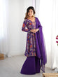Load image into Gallery viewer, Purple Elegant Roman Silk Chanderi Kediya Kurta Set with Dupatta &amp; Palazzo ClothsVilla