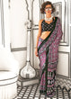 Load image into Gallery viewer, Purple Elegant Satin Crepe Saree – Luxurious &amp; Graceful Drape ClothsVilla