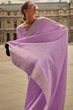Load image into Gallery viewer, Purple Elegant Satin Silk Blend Saree with Matching Blended Silk Blouse Piece ClothsVilla