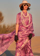 Load image into Gallery viewer, Purple Elegant Tussar Silk Blend Saree with Blouse Piece ClothsVilla