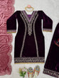 Load image into Gallery viewer, Purple Elegant Velvet Ensemble – Luxe Thread &amp; Sequin Work ClothsVilla