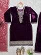 Load image into Gallery viewer, Purple Elegant Velvet Ensemble – Luxe Thread &amp; Sequin Work ClothsVilla