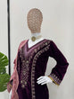 Load image into Gallery viewer, Purple Elegant Velvet Ensemble – Luxe Thread &amp; Sequin Work ClothsVilla