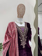 Load image into Gallery viewer, Purple Elegant Velvet Ensemble – Luxe Thread &amp; Sequin Work ClothsVilla