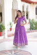 Load image into Gallery viewer, Purple Elegant Vichitra Silk Embroidered Gown with Designer Sleeveless Silhouette &amp; Embroidered Koti – Premium Stitched Ensemble ClothsVilla