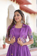 Load image into Gallery viewer, Purple Elegant Vichitra Silk Embroidered Gown with Designer Sleeveless Silhouette &amp; Embroidered Koti – Premium Stitched Ensemble ClothsVilla