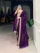 Load image into Gallery viewer, Purple Elegant Vichitra Silk Top &amp; Bottom Set with Sequins &amp; Thread Embroidery Work – Stitched Top, Plain Bottom, and Matching Dupatta ClothsVilla