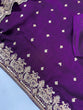 Load image into Gallery viewer, Purple Elegant Vichitra Silk Top &amp; Bottom Set with Sequins &amp; Thread Embroidery Work – Stitched Top, Plain Bottom, and Matching Dupatta ClothsVilla