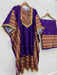 Load image into Gallery viewer, Purple Elegant Viscose Velvet Kaftan with Plazo – Digital Print &amp; Lace Border ClothsVilla