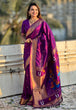 Load image into Gallery viewer, Purple Elegant Women's Soft Paithani Silk Saree with Zari Woven Design ClothsVilla