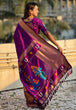 Load image into Gallery viewer, Purple Elegant Women's Soft Paithani Silk Saree with Zari Woven Design ClothsVilla