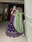 Purple Embroidered Georgette Lehenga - Celebrate Tradition in Modern Elegance ClothsVilla