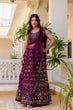 Load image into Gallery viewer, Purple Embroidered Georgette Lehenga Set with Sequins Work &amp; Net Dupatta ClothsVilla