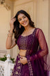 Load image into Gallery viewer, Purple Embroidered Georgette Lehenga Set with Sequins Work &amp; Net Dupatta ClothsVilla