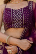 Load image into Gallery viewer, Purple Embroidered Georgette Lehenga Set with Sequins Work &amp; Net Dupatta ClothsVilla