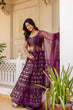 Load image into Gallery viewer, Purple Embroidered Georgette Lehenga Set with Sequins Work &amp; Net Dupatta ClothsVilla