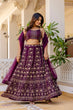 Load image into Gallery viewer, Purple Embroidered Georgette Lehenga Set with Sequins Work &amp; Net Dupatta ClothsVilla