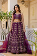 Load image into Gallery viewer, Purple Embroidered Georgette Lehenga Set with Sequins Work &amp; Net Dupatta ClothsVilla