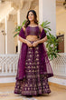 Load image into Gallery viewer, Purple Embroidered Georgette Lehenga Set with Sequins Work &amp; Net Dupatta ClothsVilla