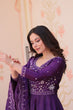 Load image into Gallery viewer, Purple Embroidered Gown with Dupatta ClothsVilla